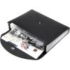BTSKY PU Leather Expanding File Folders-13 Pockets A4 Letter Size Paper File Folder Accordion Business Document Organizer with Fasteners and Tabs (Black)(Black)