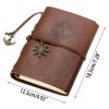BTSKY PU Leather Refillable Travel Journal – Vintage 5” x 7” Writing Traveler’s Notebook with Unlined Blank Paper, Use As Sketchbook, Diary, Daily Planner, Drawing Pad – Perfect Gift Idea (Brown)