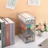 BTSKY Plastic Desktop Drawers, Clear Desk Storage Box, Stacking Desktop Organizer with 4 Sliding Drawers Desk Accessories Display Caddy for Vanity Stationery Art Craft Supplies, 4 Drawers(4 Large Drawers)
