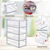 BTSKY Plastic Desktop Drawers, Clear Desk Storage Box, Stacking Desktop Organizer with 4 Sliding Drawers Desk Accessories Display Caddy for Vanity Stationery Art Craft Supplies, 4 Drawers(4 Large Drawers)