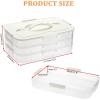 BTSKY Plastic Food Storage Container with lids, Dumpling Storage Box, Cookie Carrier Cookie Sheet with Lid, Portable Large Food Container for Snack, Fruit, Vegetables, Meat, Wontons(3-Layer, Orange)(White-3 Layer)