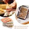 BTSKY Plastic Food Storage Container with lids, Dumpling Storage Box, Cookie Carrier Cookie Sheet with Lid, Portable Large Food Container for Snack, Fruit, Vegetables, Meat, Wontons(3-Layer, Orange)(Orange-3 Layer)