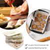 BTSKY Plastic Food Storage Container with lids, Dumpling Storage Box, Cookie Carrier Cookie Sheet with Lid, Portable Large Food Container for Snack, Fruit, Vegetables, Meat, Wontons(3-Layer, Orange)(White-4 Layer)