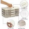 BTSKY Plastic Food Storage Container with lids, Dumpling Storage Box, Cookie Carrier Cookie Sheet with Lid, Portable Large Food Container for Snack, Fruit, Vegetables, Meat, Wontons(3-Layer, Orange)(White-4 Layer)
