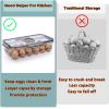 BTSKY Premium Plastic Egg Holder for Fridge – 24 Egg Refrigerator Container, Organizer with Time Reminder and Lid(Small-hold 18 eggs)