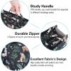 BTSKY Printing Handbag Organizers Inside Purse Insert – High Capacity 13 Pockets Bag Tote Organizer with Handle(Blue Lotus)(Black Animal)