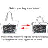 BTSKY Printing Handbag Organizers Inside Purse Insert – High Capacity 13 Pockets Bag Tote Organizer with Handle(Blue Lotus)(Black Animal)