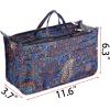 BTSKY Printing Handbag Organizers Inside Purse Insert – High Capacity 13 Pockets Bag Tote Organizer with Handle(Blue Lotus)(Blue Lotus)