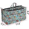 BTSKY Printing Handbag Organizers Inside Purse Insert – High Capacity 13 Pockets Bag Tote Organizer with Handle(Blue Lotus)(Colorful Flower)