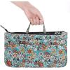 BTSKY Printing Handbag Organizers Inside Purse Insert – High Capacity 13 Pockets Bag Tote Organizer with Handle(Blue Lotus)(Colorful Flower)