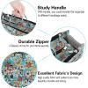 BTSKY Printing Handbag Organizers Inside Purse Insert – High Capacity 13 Pockets Bag Tote Organizer with Handle(Blue Lotus)(Colorful Flower)