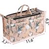 BTSKY Printing Handbag Organizers Inside Purse Insert – High Capacity 13 Pockets Bag Tote Organizer with Handle(Blue Lotus)(White Flower)