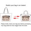 BTSKY Printing Handbag Organizers Inside Purse Insert – High Capacity 13 Pockets Bag Tote Organizer with Handle(Blue Lotus)(White Flower)