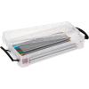 BTSKY Set of 6 Large Capacity Pencil Box, Office Supplies Storage Organizer, Brush Painting Pencils Container for Watercolor Pens and Drawing Tools (Black)(Black)