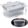BTSKY Stack & Carry Box, Clear Plastic Storage Container Stackable Home Utility Box with Removable Tray Multi-Purpose Storage Bin for Organizing Stationery, Sewing, Art Craft Supplies(Blue)(Grey)