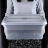 BTSKY Stack & Carry Box, Clear Plastic Storage Container Stackable Home Utility Box with Removable Tray Multi-Purpose Storage Bin for Organizing Stationery, Sewing, Art Craft Supplies(Blue)(Grey)