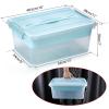 BTSKY Stack & Carry Box, Clear Plastic Storage Container Stackable Home Utility Box with Removable Tray Multi-Purpose Storage Bin for Organizing Stationery, Sewing, Art Craft Supplies(Blue)(Blue)