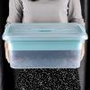 BTSKY Stack & Carry Box, Clear Plastic Storage Container Stackable Home Utility Box with Removable Tray Multi-Purpose Storage Bin for Organizing Stationery, Sewing, Art Craft Supplies(Blue)(Blue)