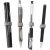 BTSKY Stainless Steel Magnetic Pen Holder Clips- Magnetic Pen Clip Holder Fit Any Size Pens Magnetic Push pins for Refrigerator Whiteboard Erase Board and Bulletion Board Map(4pcs)(4pcs)