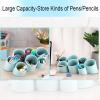BTSKY Tilting Cylinder Creative Pen Holder Pen Container, Brush Pot, Combination Desktop Storage Organizer Desk Decoration, Creative Cylinder Hanging Planter Holder Multifunctional Wall-Mounted Hanging Shelves (Blue)(Blue)