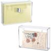BTSKY 2 Pack Clear Acrylic Index Card Box for 3×5 Inch Cards, Holder Notecard Box Recipe Card Box Plastic Storage Organizer for Filling Index, Note Cards, Flashcards, Recipes(4×6 inch)