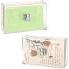 BTSKY 2 Pack Clear Acrylic Index Card Box for 3×5 Inch Cards, Holder Notecard Box Recipe Card Box Plastic Storage Organizer for Filling Index, Note Cards, Flashcards, Recipes(3×5 inch)