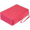 BTSKY 200 Slots Colored Pencil Organizer – Deluxe PU Leather Pencil Case Holder With Removal Handle Strap Pencil Box Large for Colored Pencils Watercolor Pencils White Marble(Pink)