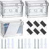 BTSKY 2PCS Outdoor Business Card Holder Clear Acrylic Name Card Display Box Wall Mount Marketing Holder Case with Cover Take One Cards Holders for Shop Marketing Needs Fits 3.5×2.2 Inch 50 Cards