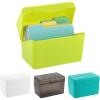 BTSKY 4 Pack 4 x 6 inch Index Card Box – Index Card Holder Notecard Box Recipe Organizer Plastic Storage Organizer for Filling Recipe Cards, Notes, Flashcards, Recipes, 4 Colors(Not Include Cards)(4 Colors)