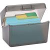 BTSKY 4 Pack 4 x 6 inch Index Card Box – Index Card Holder Notecard Box Recipe Organizer Plastic Storage Organizer for Filling Recipe Cards, Notes, Flashcards, Recipes, 4 Colors(Not Include Cards)(Grey)