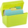BTSKY 4 Pack 4 x 6 inch Index Card Box – Index Card Holder Notecard Box Recipe Organizer Plastic Storage Organizer for Filling Recipe Cards, Notes, Flashcards, Recipes, 4 Colors(Not Include Cards)(Yellow)