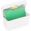 BTSKY 4 Pack 4 x 6 inch Index Card Box – Index Card Holder Notecard Box Recipe Organizer Plastic Storage Organizer for Filling Recipe Cards, Notes, Flashcards, Recipes, 4 Colors(Not Include Cards)(White)