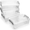 BTSKY 4 Pack Extra Large Plastic Pencil Box Stackable Translucent Clear Pencil Caase Crayon Box Set, Marker Organizer Art Supply Storage Organizer for Gel Pens Pencils Erasers Tape Markers etc(Grey)(Grey)