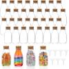 BTSKY 45 Pcs 2.5 oz Plastic Mini Potion Bottles Small Jars with Cork Lids DIY Decoration Clear Sand Art Bottles Tiny sand Jars Wishing/Message Bottle for Halloween Decorations, Wedding/Party Favors(4.1 Ounces)