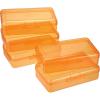 BTSKY 5 Pack Multipurpose Utility Storage Box- Large Capacity Pencil Box Stackable with Snap Lid Closure Pencil Holder Plastic Pencil Box for Organize Pencils Watercolor Pens (Grey)(Orange)
