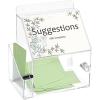 BTSKY Acrylic Suggestion Box with Lock Wall Mounted Acrylic Donation Box with 5″x7″ Sign Slot Office Ballot Boxes with Side-Pocket Collection Boxes for Voting Locking Suggestion Mailbox, White(USTRAM-65156)