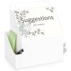 BTSKY Acrylic Suggestion Box with Lock Wall Mounted Acrylic Donation Box with 5″x7″ Sign Slot Office Ballot Boxes with Side-Pocket Collection Boxes for Voting Locking Suggestion Mailbox, White(USTRAM-27394)