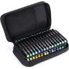 BTSKY Art Marker Carrying Case Lipstick Organizer-60 Slots Canvas Zippered Markers Storage for Touch Spectrum Noir Paint Sharpie Markers, Empty Wallet Only (Black)(Black)