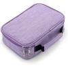 BTSKY Big Capacity Zipper Stationery Bag with Pattern-Multi-functional Stationery Organizer Pouch 36 Large Stretchy Slots for 72 Colored Pencils Black(Purple)