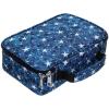 BTSKY Big Capacity Zipper Stationery Bag with Pattern-Multi-functional Stationery Organizer Pouch 36 Large Stretchy Slots for 72 Colored Pencils Black(Star Blue)