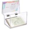 BTSKY Clear Acrylic 4 x 6 inch Index Card Box with Sign Lid – Index Card Holder Notecard Box Recipe Card Box Plastic Storage Organizer for Filling Index Cards, Note Cards, Flashcards, Recipes(4×6 Inch)