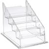 BTSKY Clear Acrylic Business Card Holder for Desk, 4 Tier 4 Pockets Acrylic Business Card Stand Organizer, Premium Thickened Business Card Display Holder Name Cards Holders Fits 2.2×3.7 Inch