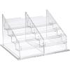 BTSKY Clear Acrylic Business Card Holder for Desk, 4 Tier 8 Pockets Business Card Stand Organizer, Premium Thickened Business Card Display Holder Name Cards Holders Fits 2.2×3.7 Inch