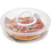 BTSKY Clear Plastic Pizza Container with Lid and Handle 12”Round Pie Carrier with Lid Portable Pizza Keeper Reusable Food Storage for Cheese, Desserts, Holds up to 11”Pizza (USTRAM-34135)(Round)