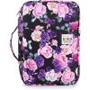 BTSKY Colored Pencil Case 300 Slots Pen Pencil Bag Organizer with Handy Wrap Portable- Multilayer Holder for Crayola Colored Pencils & Gel Pen(Black)(Purple Rose)