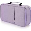 BTSKY Colored Pencil Case 360 Slots Pencil Bag Organizer High Capacity Holder with Double Zippers Multilayer for Crayola Colored Pencils Watercolor Pens & Gel Pens Grey(Purple)