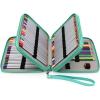 BTSKY Deluxe PU Leather Pencil Case For Colored Pencils – 120 Slot Pencil Holder with Handle Strap Handy Colored Pencil Box Large(Green)(Green)