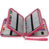 BTSKY Deluxe PU Leather Pencil Case For Colored Pencils – 120 Slot Pencil Holder with Handle Strap Handy Colored Pencil Box Large(Green)(Red)
