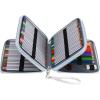 BTSKY Deluxe PU Leather Pencil Case For Colored Pencils – 120 Slot Pencil Holder with Handle Strap Handy Colored Pencil Box Large(Green)(White Marble)
