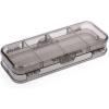 BTSKY Double Deck Pencil Box – Clear Plastic Stationery Case With 4 Removable Ruler Dividing Spacers, 6 Compartments for Pencils, Erasers, Clips – Multi-grid Home Utility Storage(Clear Black)
